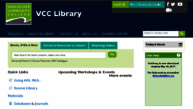What Library.vcc.ca website looked like in 2017 (6 years ago)