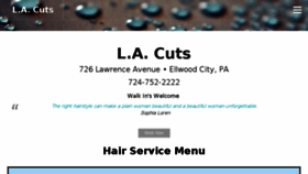 What Lacutshairsalon.com website looked like in 2017 (6 years ago)