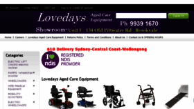 What Lovedays.com.au website looked like in 2017 (6 years ago)