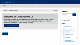 What Livingwatersus.com website looked like in 2017 (6 years ago)