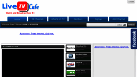 What Livetvcafe.net website looked like in 2017 (6 years ago)