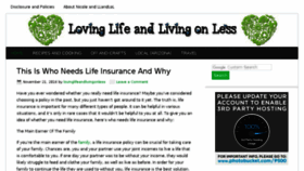 What Lovinglifeandlivingonless.com website looked like in 2017 (6 years ago)