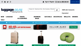 What Luggage.co.nz website looked like in 2017 (6 years ago)