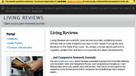 What Livingreviews.org website looked like in 2017 (6 years ago)