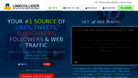 What Linkcollider.com website looked like in 2018 (6 years ago)