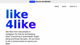 What Like4like.com website looked like in 2018 (6 years ago)