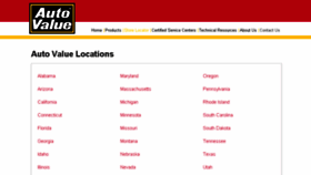 What Locations.autovalue.com website looked like in 2018 (6 years ago)