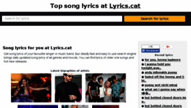 What Lyrics.cat website looked like in 2018 (6 years ago)