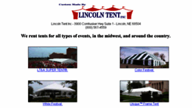 What Lincolntent.com website looked like in 2018 (6 years ago)
