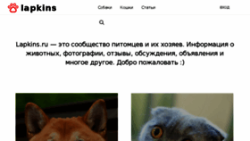 What Lapkins.ru website looked like in 2018 (6 years ago)