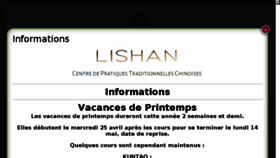 What Lishan.fr website looked like in 2018 (6 years ago)