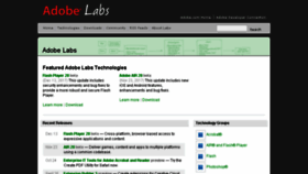 What Labs.adobe.com website looked like in 2018 (5 years ago)