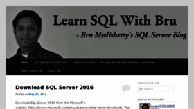 What Learnsqlwithbru.com website looked like in 2018 (5 years ago)