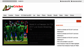What Livecricket.pk website looked like in 2018 (5 years ago)