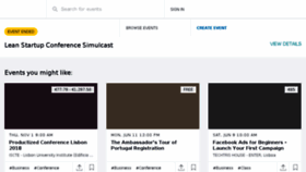What Lisbonleanstartupconf.eventbrite.com website looked like in 2018 (5 years ago)