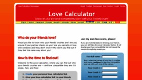 What Lovecalculator.be website looked like in 2018 (5 years ago)