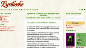 What Lyrikecke.de website looked like in 2018 (5 years ago)