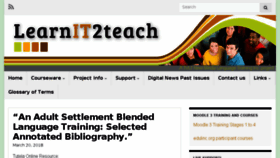 What Learnit2teach.ca website looked like in 2018 (5 years ago)