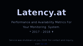 What Latency.at website looked like in 2018 (5 years ago)