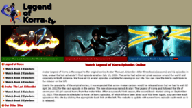What Legendofkorra.tv website looked like in 2018 (5 years ago)