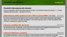 What Leniwy.eu website looked like in 2018 (5 years ago)