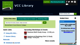 What Library.vcc.ca website looked like in 2018 (5 years ago)