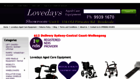 What Lovedays.com.au website looked like in 2018 (5 years ago)