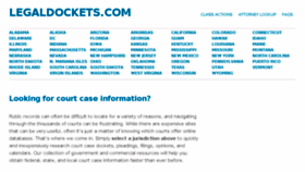 What Legaldockets.com website looked like in 2018 (5 years ago)