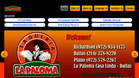 What Lapalomataqueriadallas.com website looked like in 2018 (5 years ago)