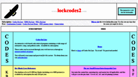 What Lockcodes2.com website looked like in 2018 (5 years ago)