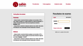 What Laudos.sabin.com.br website looked like in 2018 (5 years ago)
