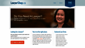 What Lawyershop.ca website looked like in 2018 (5 years ago)