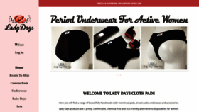 What Ladydaysclothpads.co.uk website looked like in 2018 (5 years ago)
