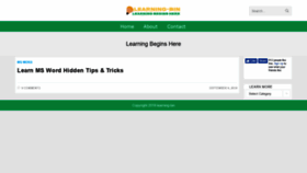 What Learning-bin.com website looked like in 2018 (5 years ago)