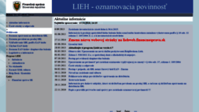 What Liehweb.financnasprava.sk website looked like in 2018 (5 years ago)