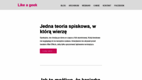 What Like-a-geek.pl website looked like in 2018 (5 years ago)