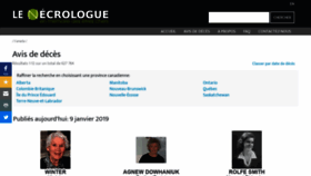 What Lenecrologue.com website looked like in 2019 (5 years ago)