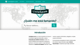 What Listaspam.com website looked like in 2019 (5 years ago)
