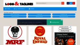 What Logotaglines.com website looked like in 2019 (5 years ago)