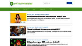 What Lowincomerelief.com website looked like in 2019 (5 years ago)