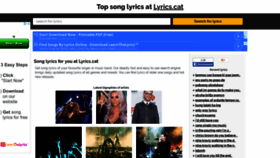 What Lyrics.cat website looked like in 2019 (5 years ago)