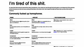 What Learnyourdamnhomophones.com website looked like in 2019 (5 years ago)
