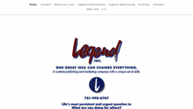 What Legendinc.com website looked like in 2019 (5 years ago)