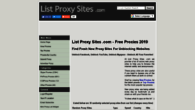What Listproxysites.com website looked like in 2019 (4 years ago)