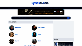 What Lyricsmania.com website looked like in 2019 (4 years ago)