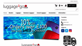 What Luggage2go.co.uk website looked like in 2019 (4 years ago)