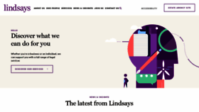 What Lindsays.co.uk website looked like in 2019 (4 years ago)