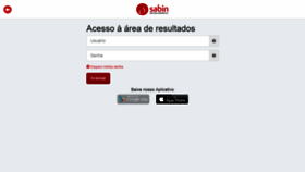 What Laudos.sabin.com.br website looked like in 2019 (4 years ago)