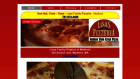 What Lisaspizzamedford.com website looked like in 2019 (4 years ago)