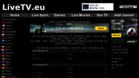 What Livetv.eu website looked like in 2019 (4 years ago)